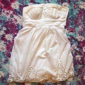 White lace strapless babydoll